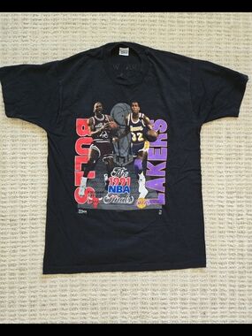 Chicago Bulls vs Lakers 1991 NBA Finals Black Graphic Tee